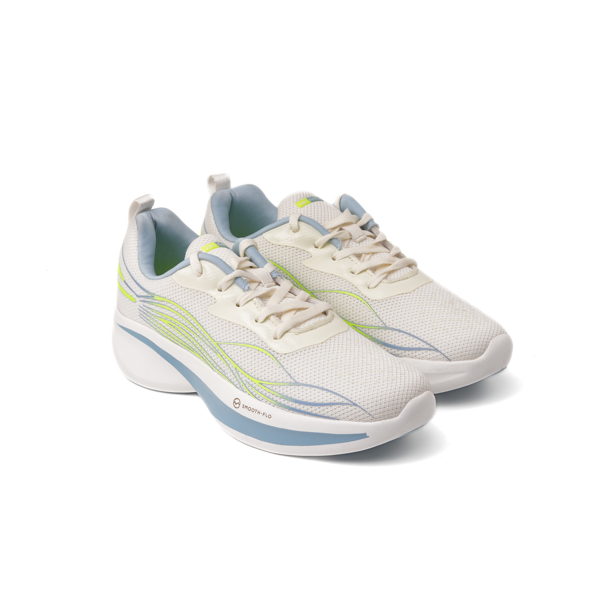 Campus White/Lemon Green Sports Shoes For Women Savvy-22L-930 C1087