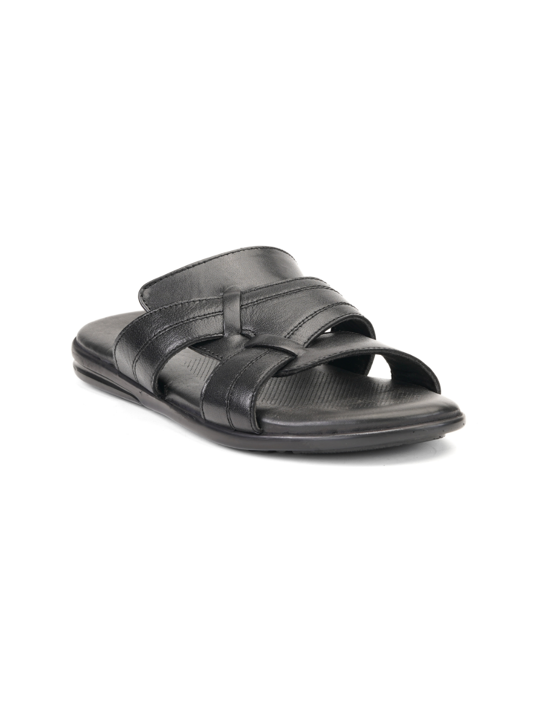 Comfort Walk Black Genuine Leather Formal Slipper For Men Cwm041011 C001