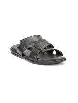Comfort Walk Black Genuine Leather Formal Slipper For Men Cwm041011 C001