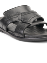 Comfort Walk Black Genuine Leather Formal Slipper For Men Cwm041011 C001