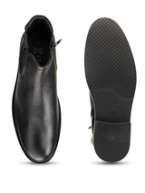 Extacy Black Genuine Leather Boot Casual Shoes For Men Exm010215 C001