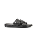 Comfort Walk Black Genuine Leather Formal Slipper For Men Cwm041011 C001