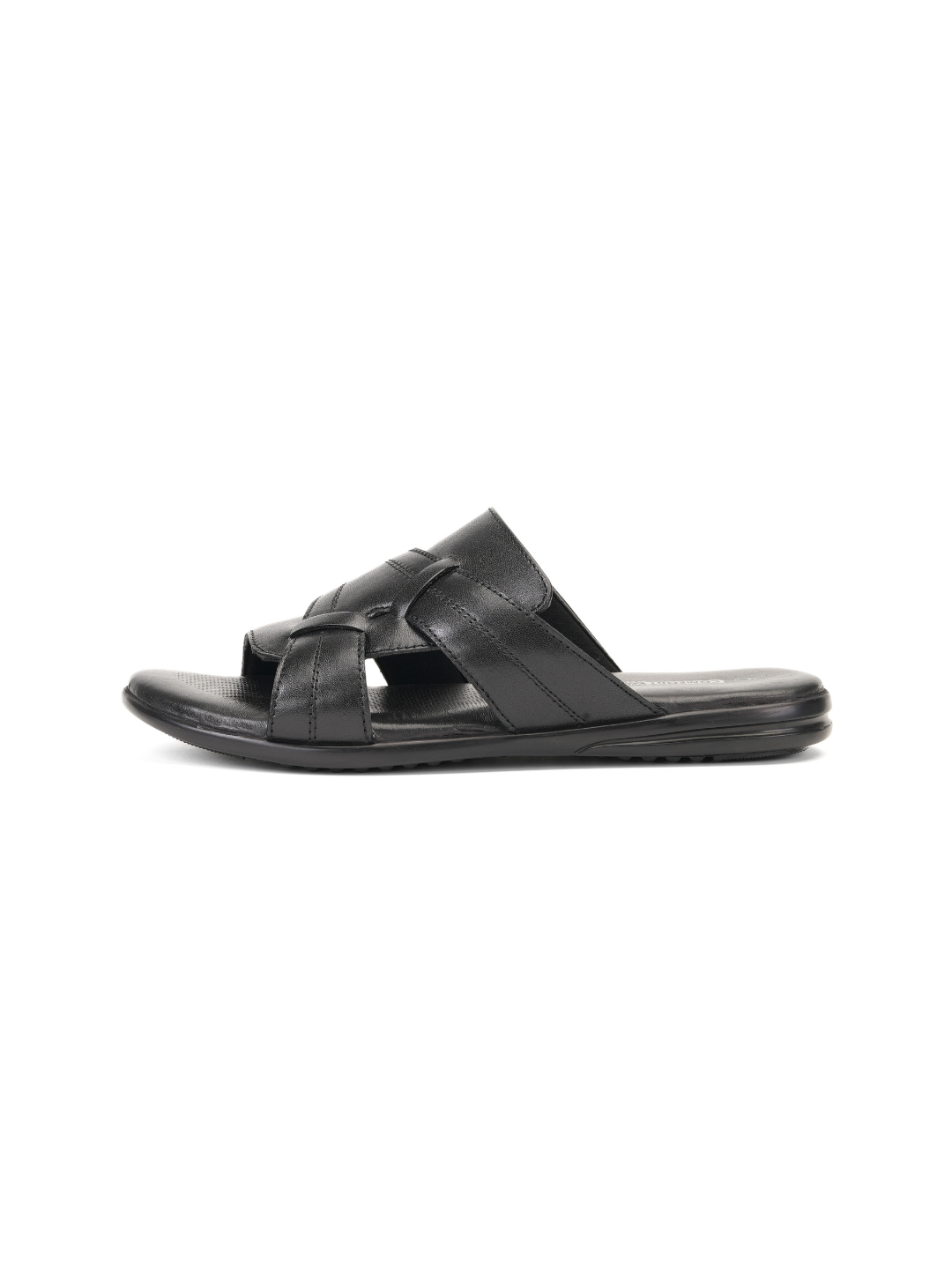 Comfort Walk Black Genuine Leather Formal Slipper For Men Cwm041011 C001