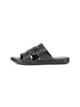 Comfort Walk Black Genuine Leather Formal Slipper For Men Cwm041011 C001