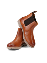 Extacy Tan Genuine Leather Ankel Boot Casual Shoes For Men Exm010238 C006