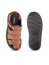 Comfort Walk Tan Genuine Leather Formal Sandal For Men Cwm031015 C006
