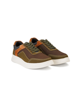 Extacy Brown/Olive Genuine Leather Sneaker For Men Exm010200 C746