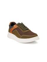 Extacy Brown/Olive Genuine Leather Sneaker For Men Exm010200 C746