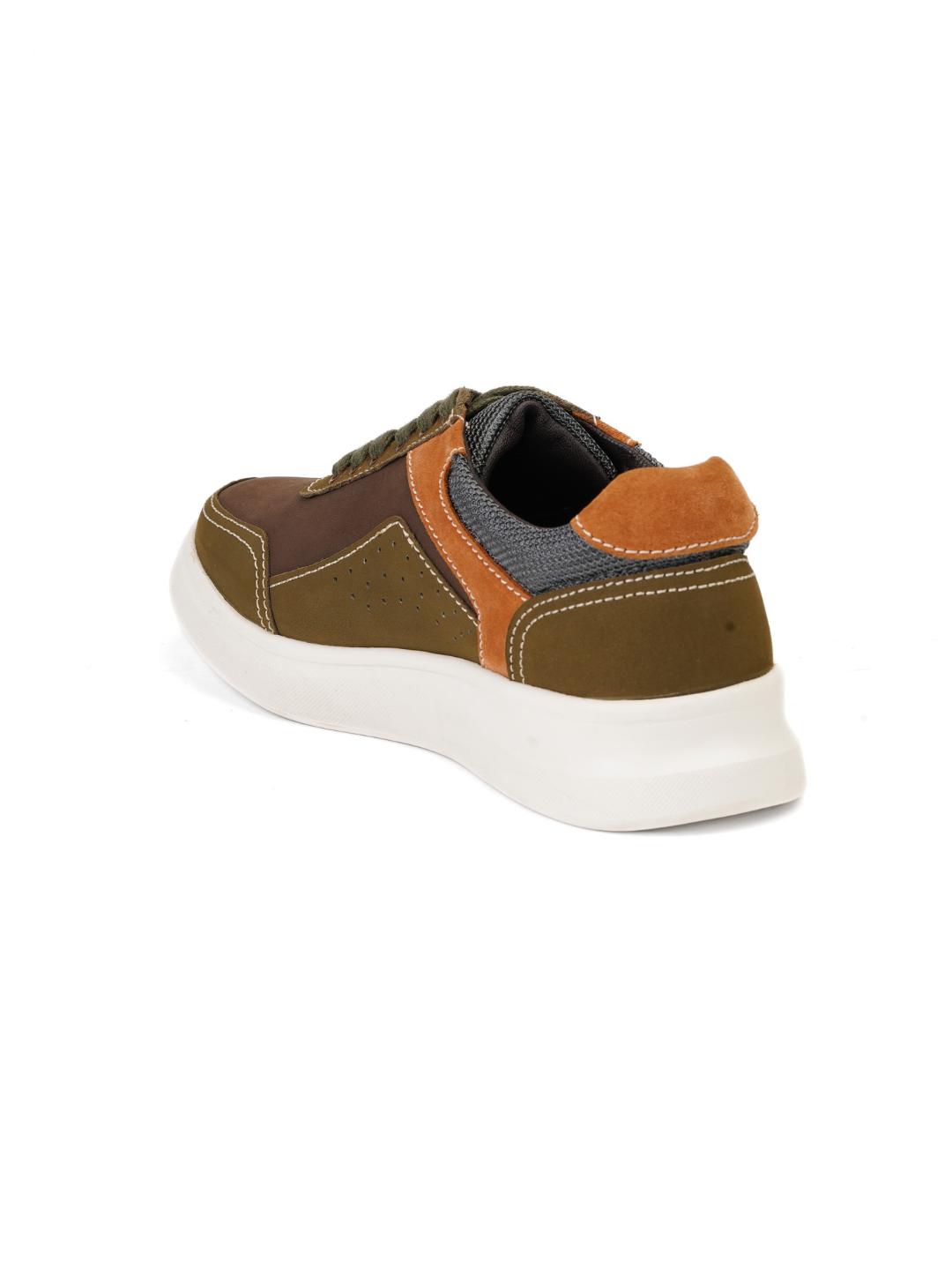 Extacy Brown/Olive Genuine Leather Sneaker For Men Exm010200 C746