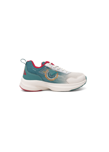 Multicolored sneaker on a white background