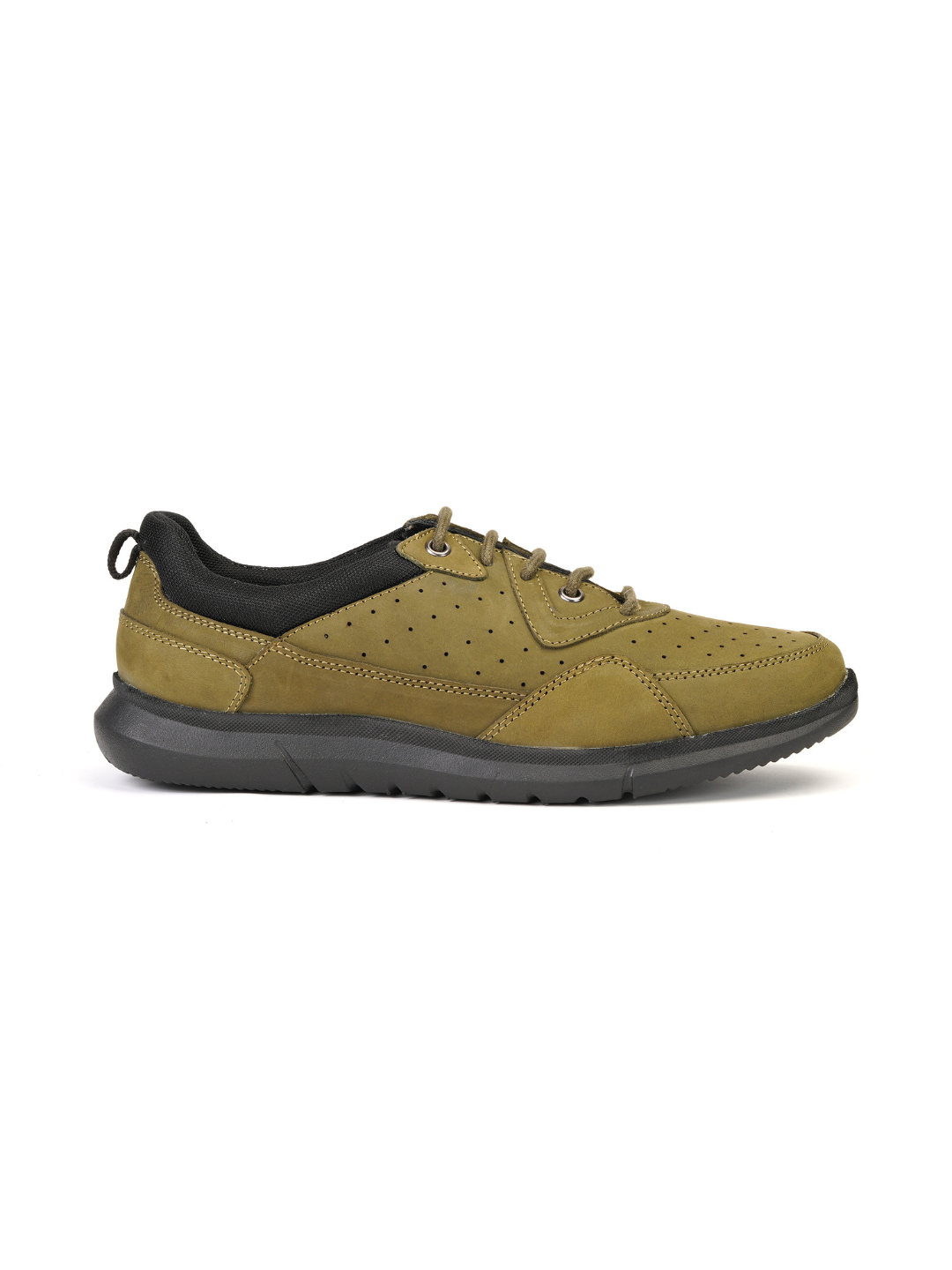 Extacy Olive Genuine Leather Derby Casual Shoes For Men Exm010203 C084