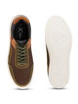 Extacy Brown/Olive Genuine Leather Sneaker For Men Exm010200 C746