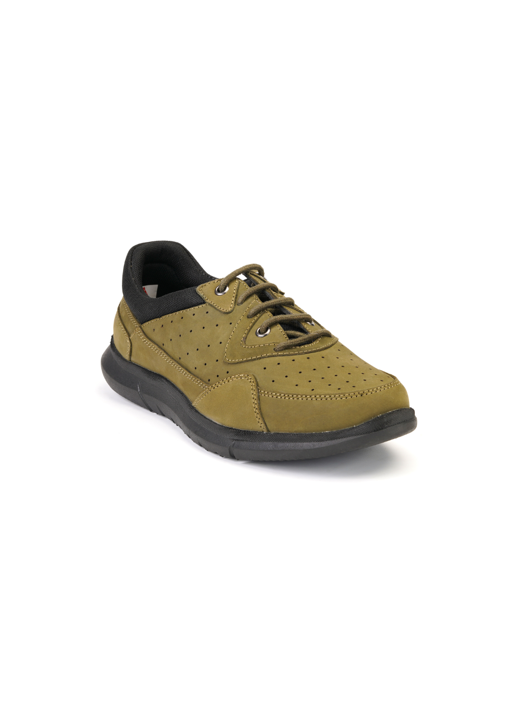 Extacy Olive Genuine Leather Derby Casual Shoes For Men Exm010203 C084