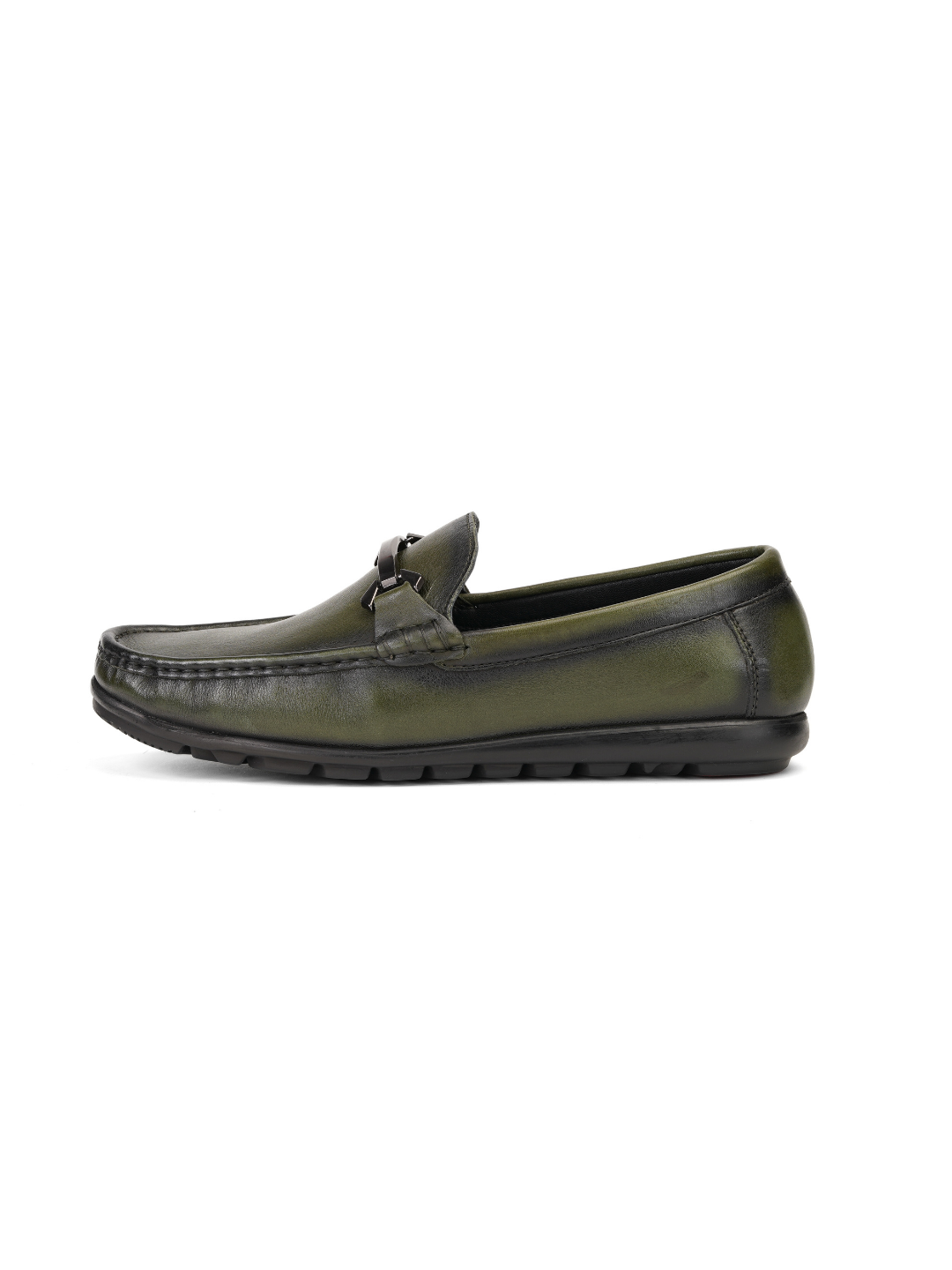 Extacy Olive Genuine Leather Loafer Sneaker For Men Exm010219 C084