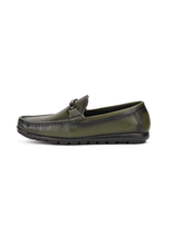 Extacy Olive Genuine Leather Loafer Sneaker For Men Exm010219 C084