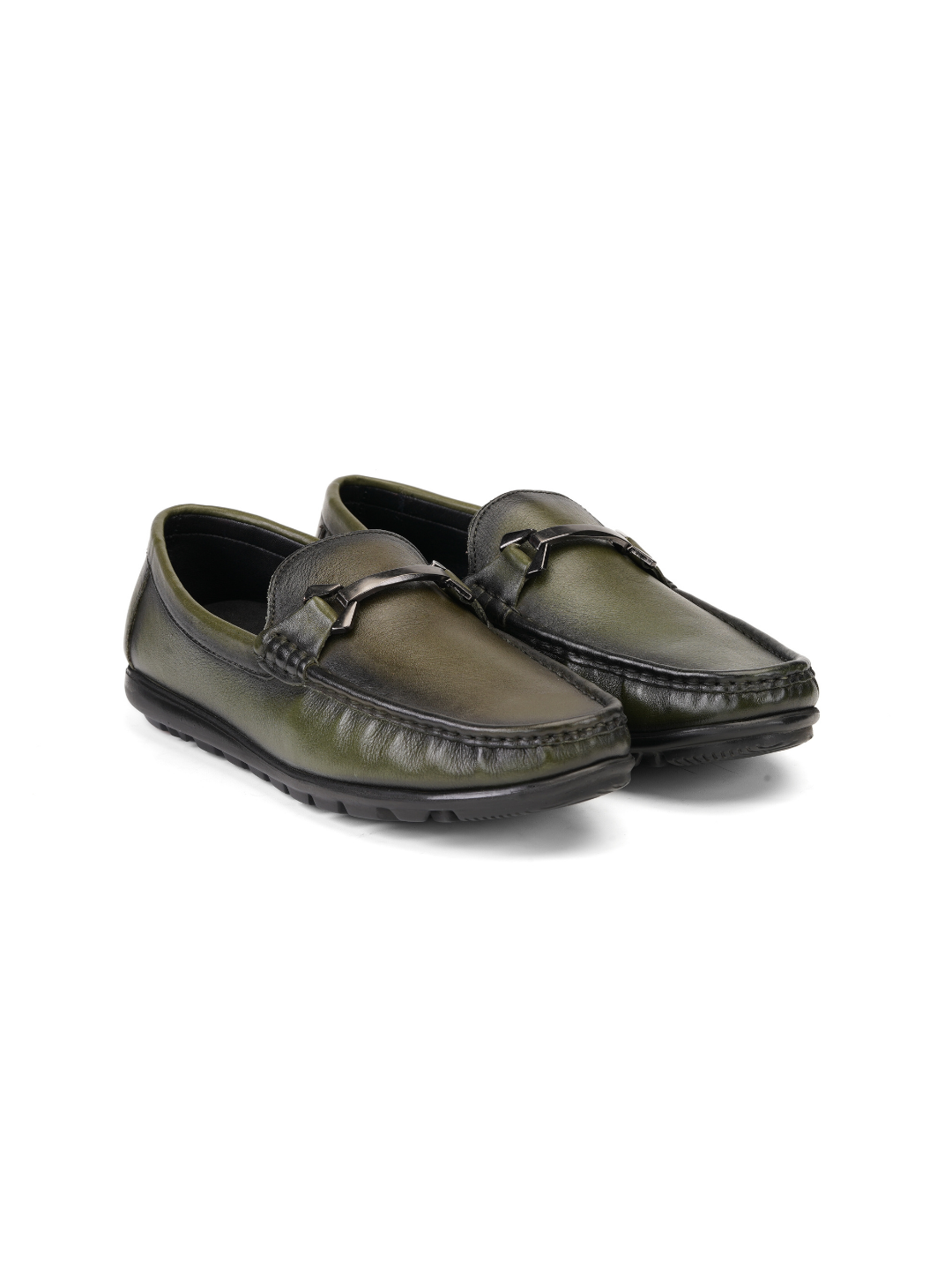 Extacy Olive Genuine Leather Loafer Sneaker For Men Exm010219 C084