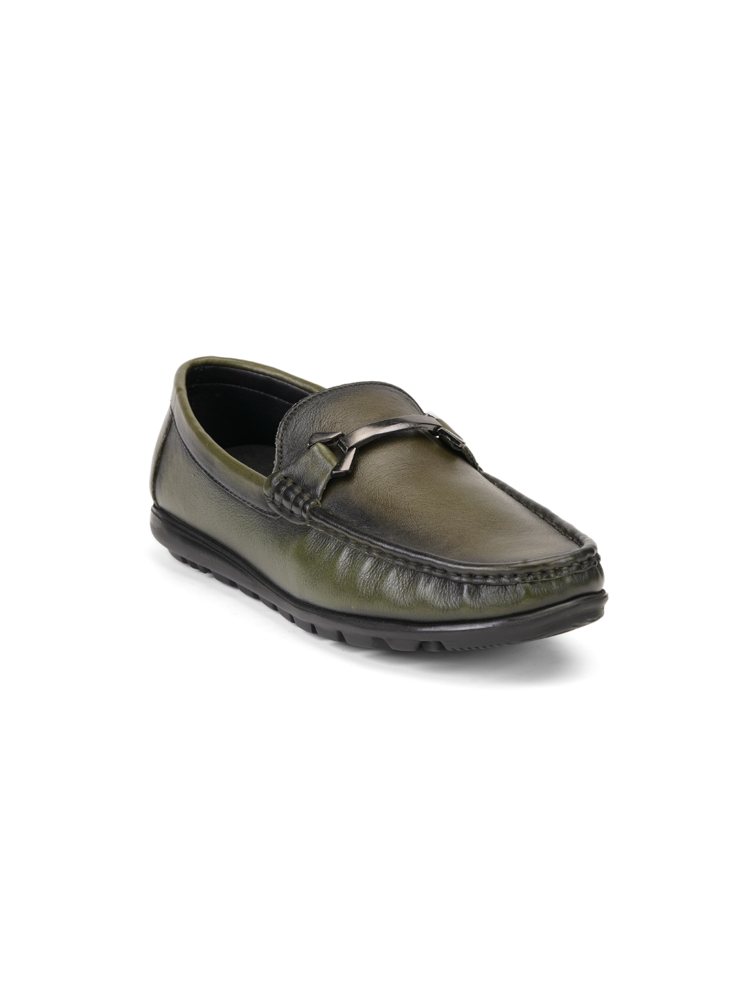 Extacy Olive Genuine Leather Loafer Sneaker For Men Exm010219 C084