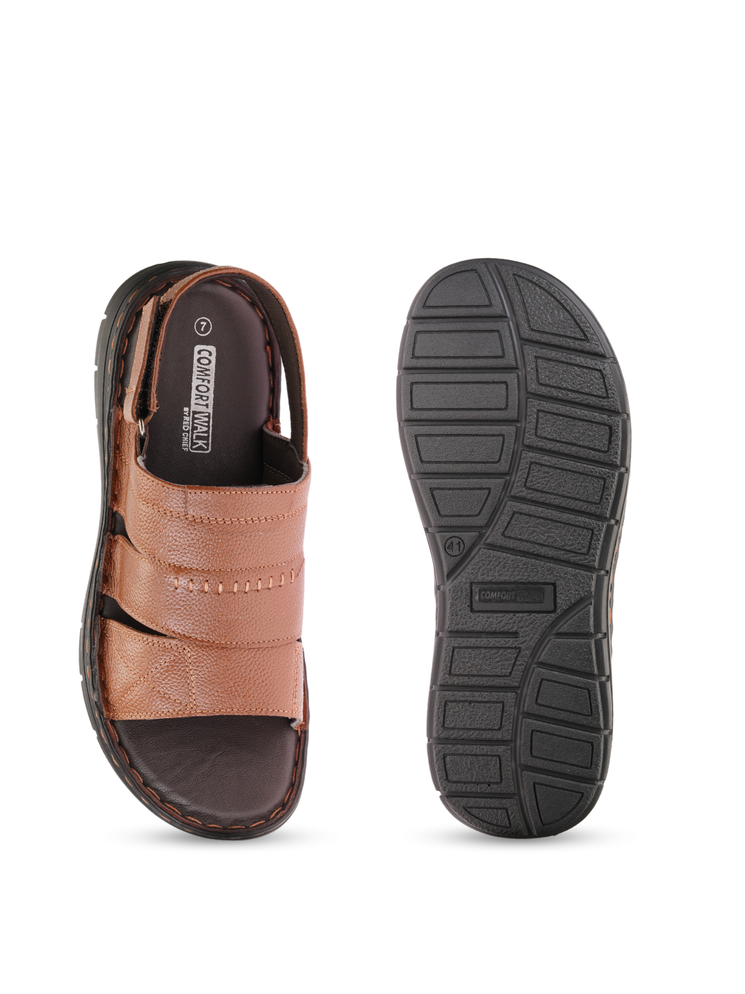 Comfort Walk Tan Genuine Leather Formal Sandal For Men Cwm031009 C006