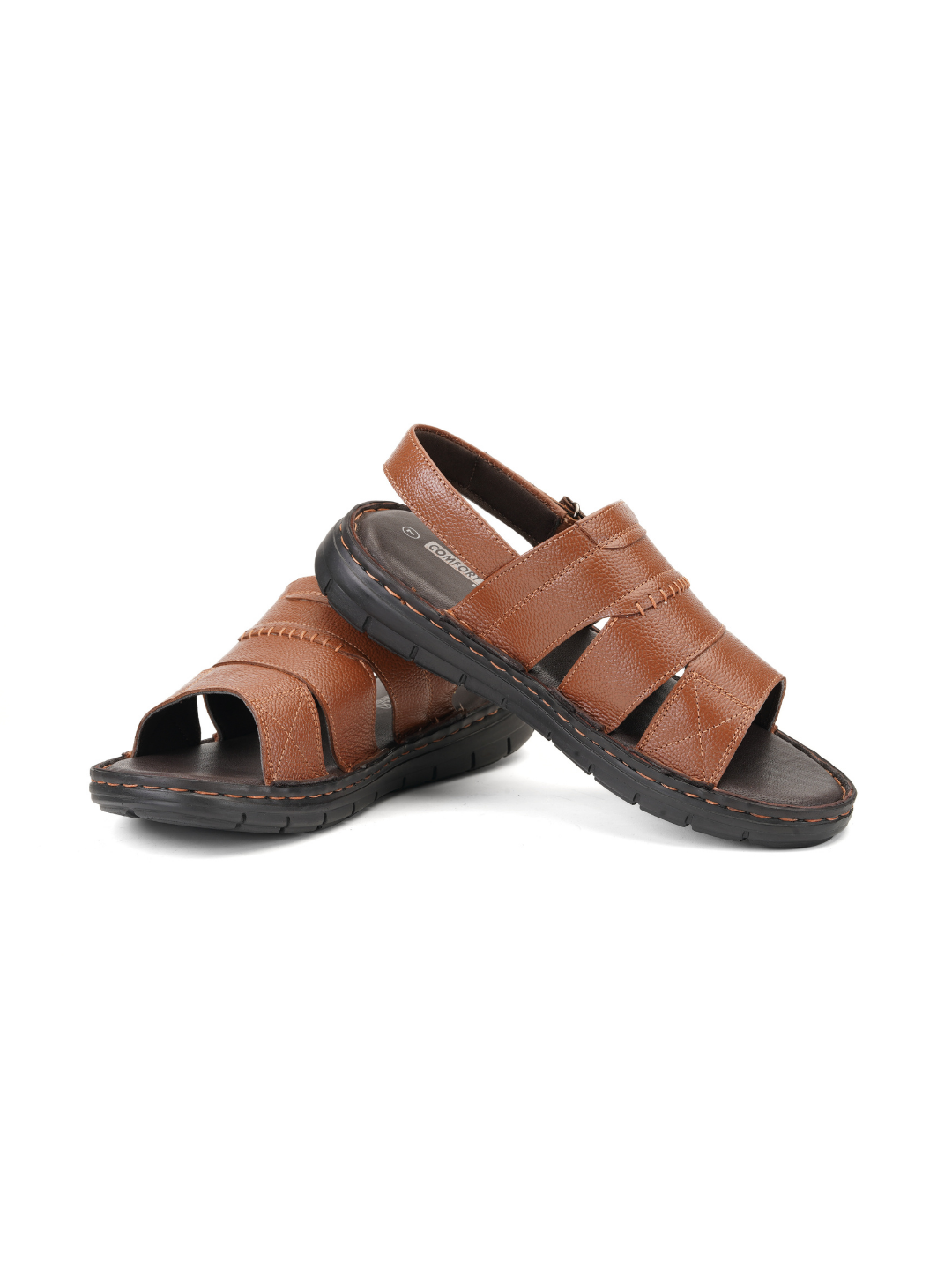 Comfort Walk Tan Genuine Leather Formal Sandal For Men Cwm031009 C006