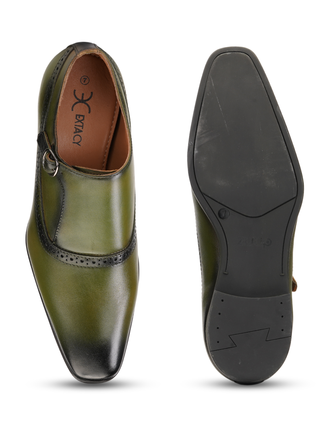 Extacy Green Genuine Leather Casual Shoes For Men Exm010231 C590