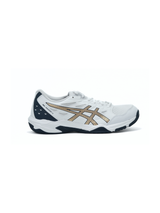 Asics White/Pure Gold Sports Shoes For Men Gel Rocket 11 C658