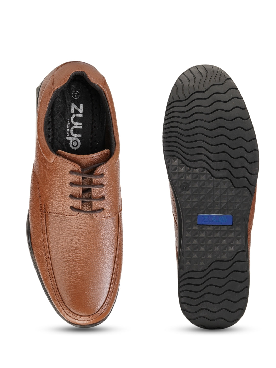 Zuup Tan Genuine Leather Derby Formal Shoes For Men Zfm021033 C006