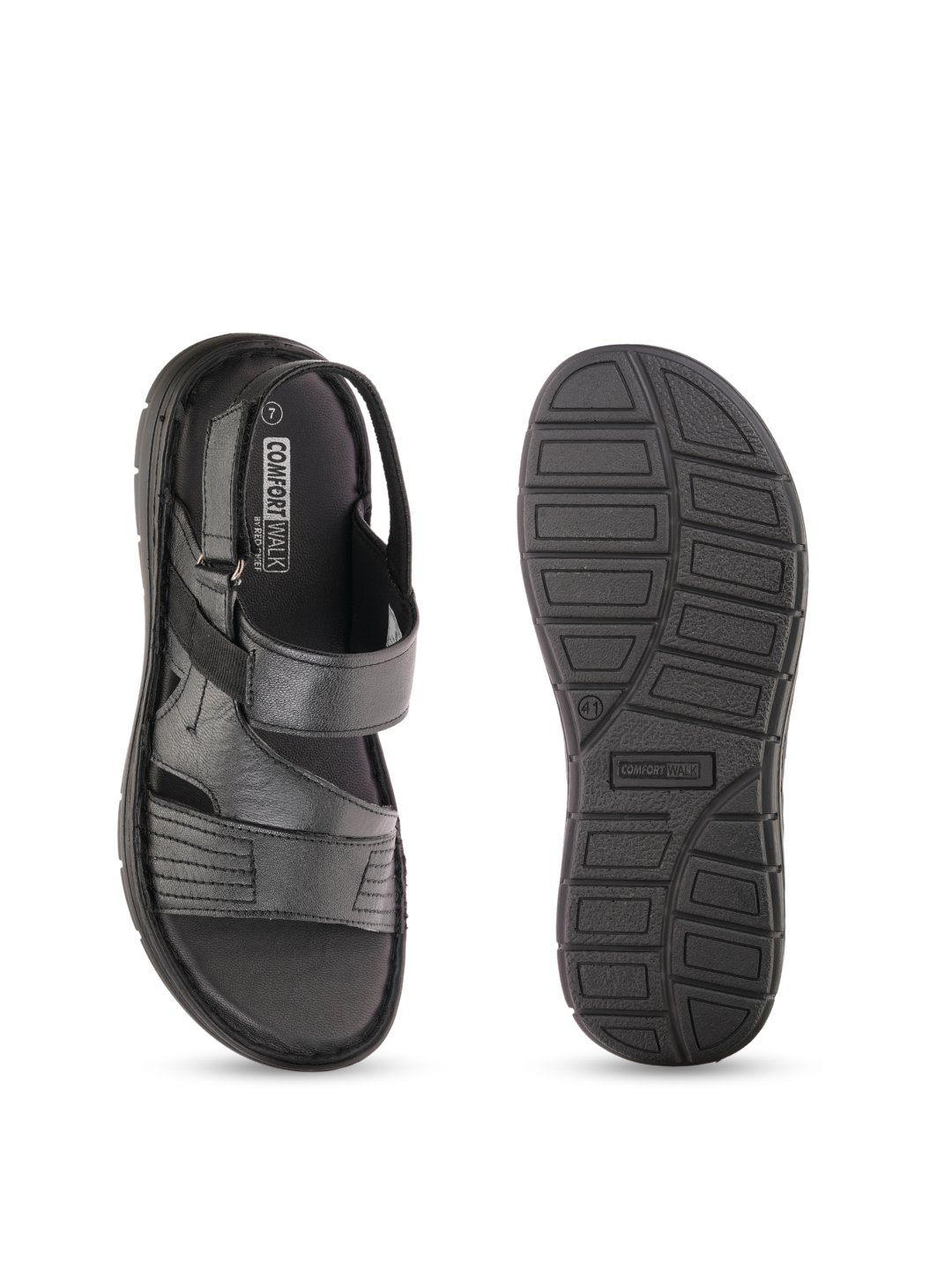Comfort Walk Black Genuine Leather Formal Sandal For Men Cwm031010 C001