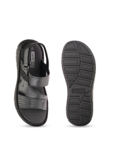Comfort Walk Black Genuine Leather Formal Sandal For Men Cwm031010 C001