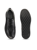 Extacy Black Genuine Leather Derby Casual Shoes For Men Exm010226 C001