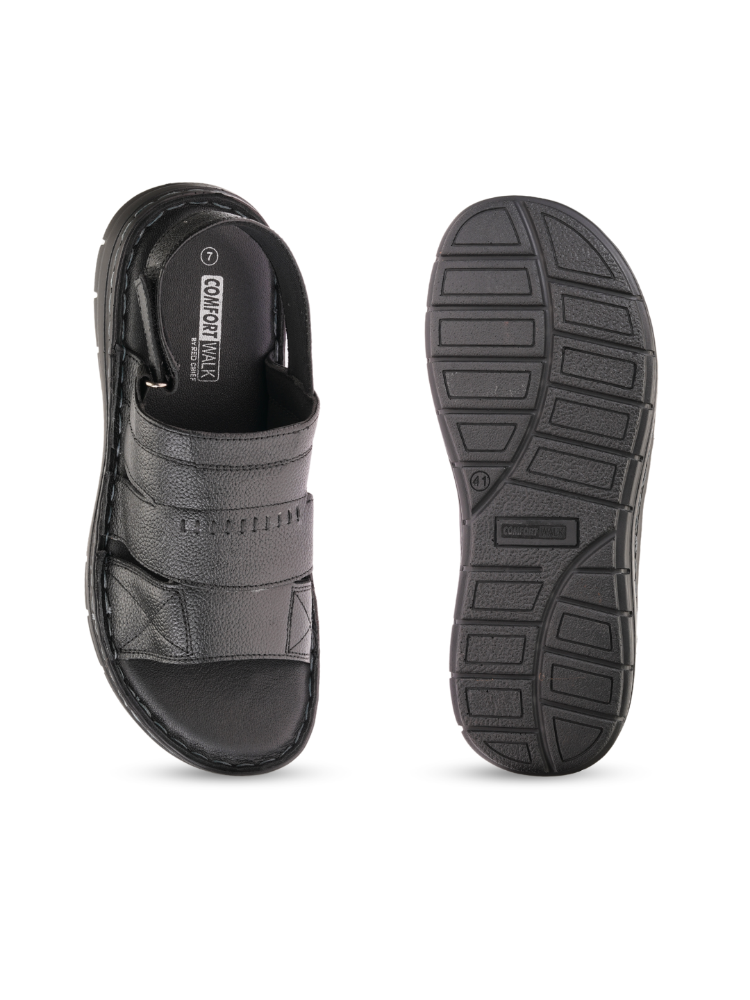 Comfort Walk Black Genuine Leather Formal Sandal For Men Cwm031009 C001