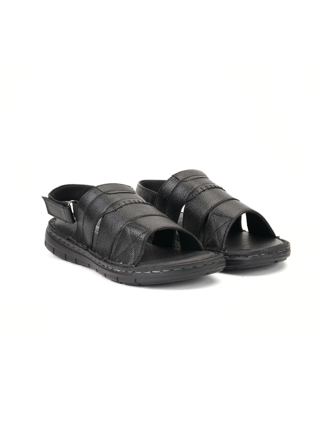 Comfort Walk Black Genuine Leather Formal Sandal For Men Cwm031009 C001