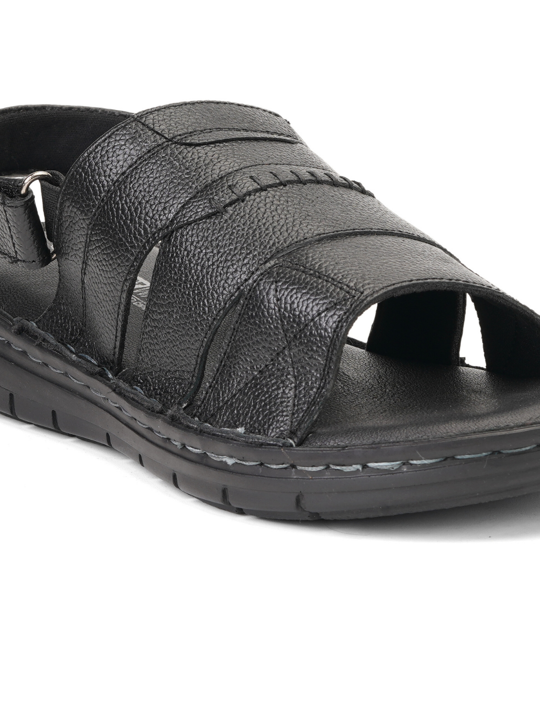 Comfort Walk Black Genuine Leather Formal Sandal For Men Cwm031009 C001