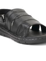 Comfort Walk Black Genuine Leather Formal Sandal For Men Cwm031009 C001