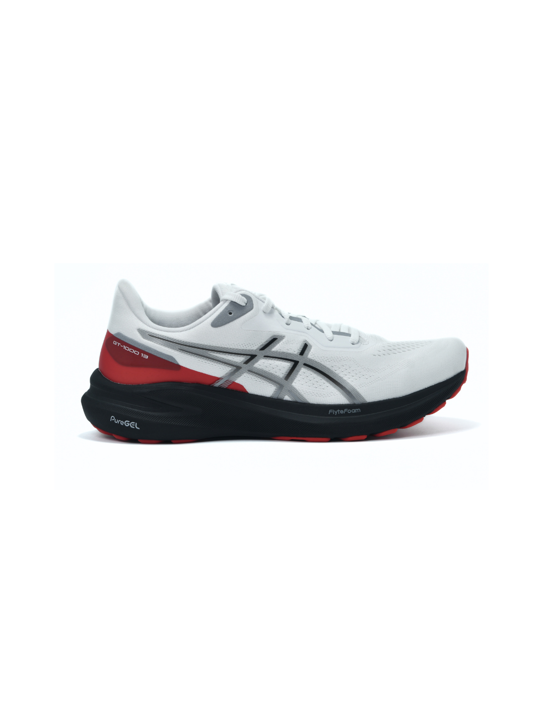 Asics White/Red Sports Shoes For Men Gt 1000 13 C078