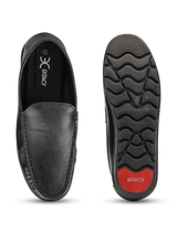 Extacy Black Genuine Leather Loafer Casual Shoes For Men Exm010220 C001