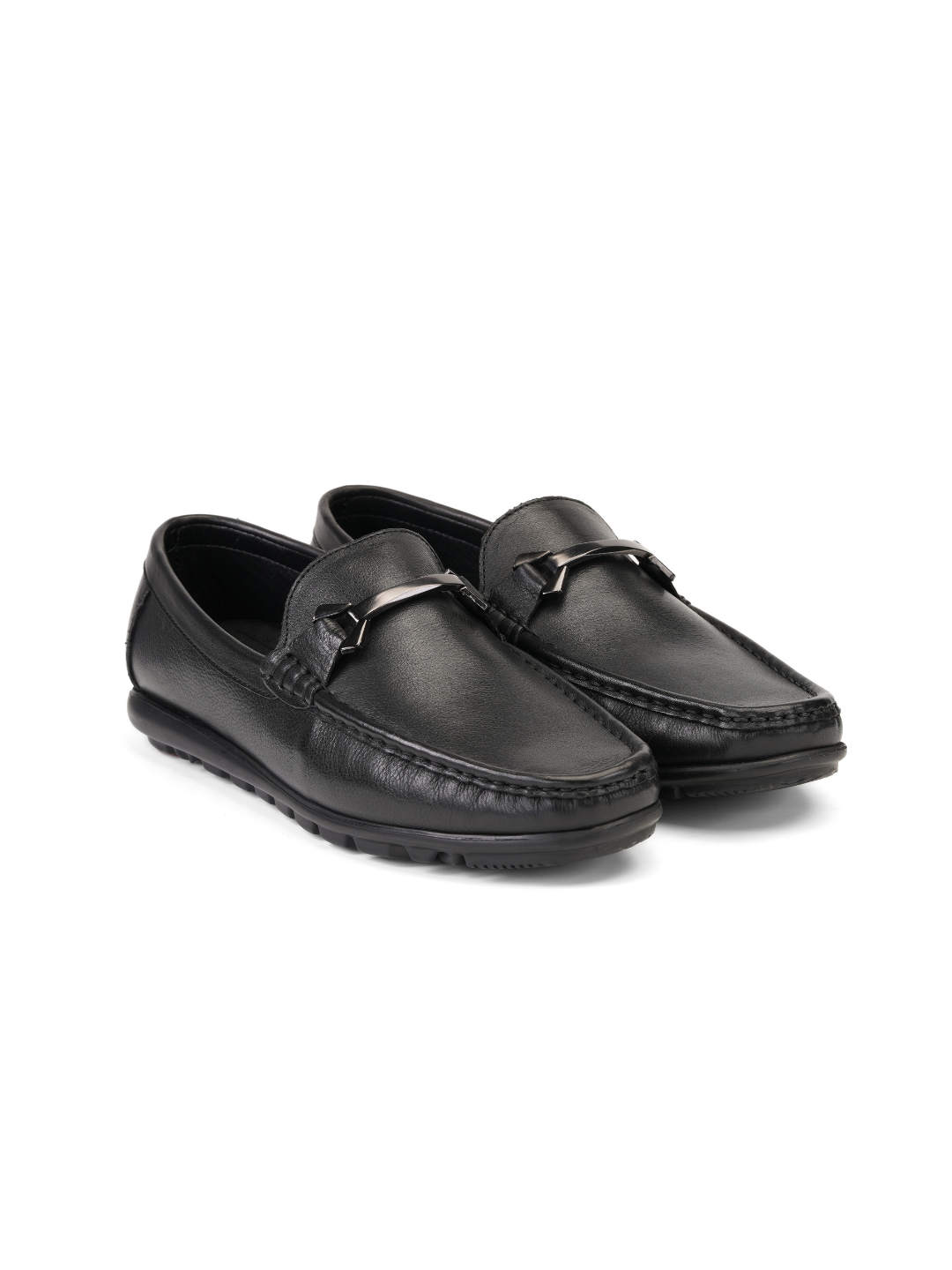Extacy Black Genuine Leather Loafer Casual Shoes For Men Exm010219 C001