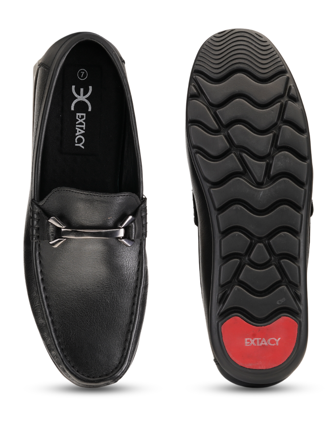 Extacy Black Genuine Leather Loafer Casual Shoes For Men Exm010219 C001