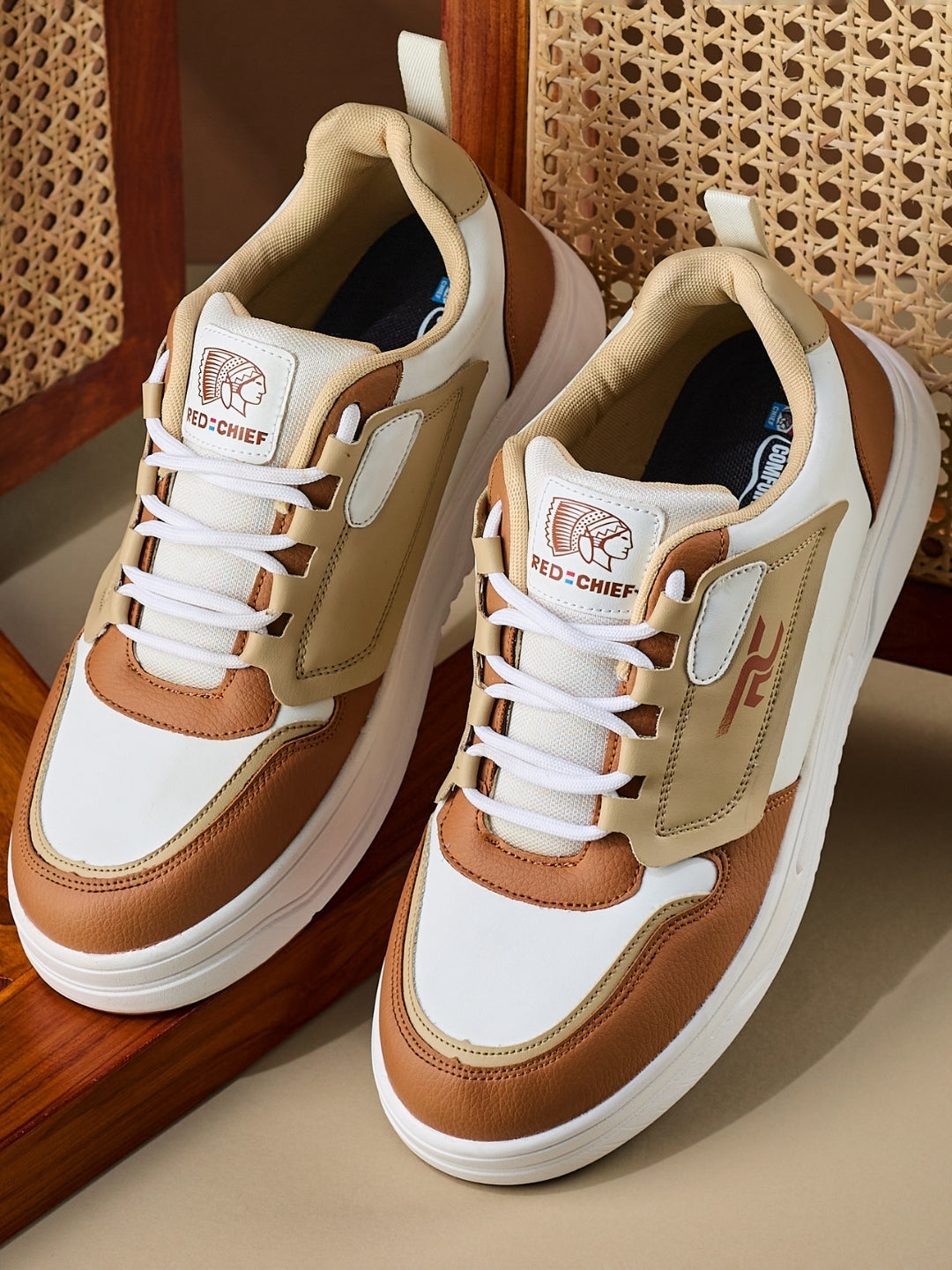 Red Chief Sports Brown-Lt.Beige Sneakers For Man  C6003 F027