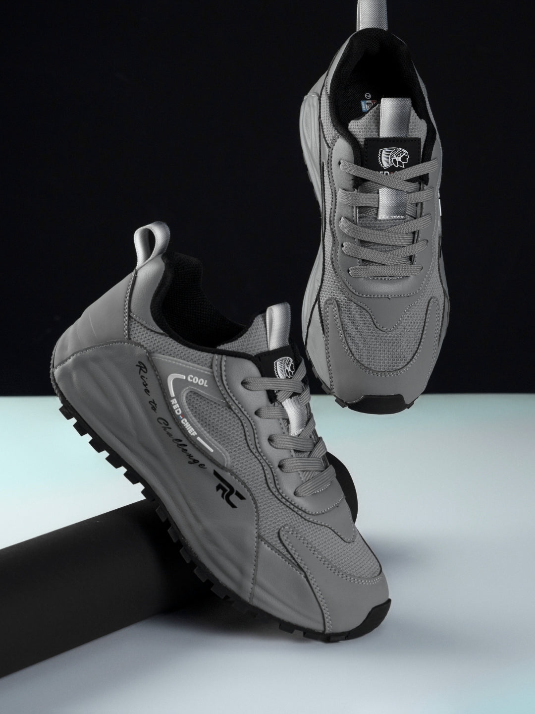 Red Chief Sports Dark Grey Sneakers For Man  C6005 F031