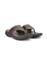 City Magic Brown Genuine Leather Thong Slipper For Men Cmm041011 C003