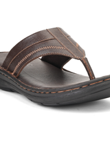 City Magic Brown Genuine Leather Thong Slipper For Men Cmm041011 C003