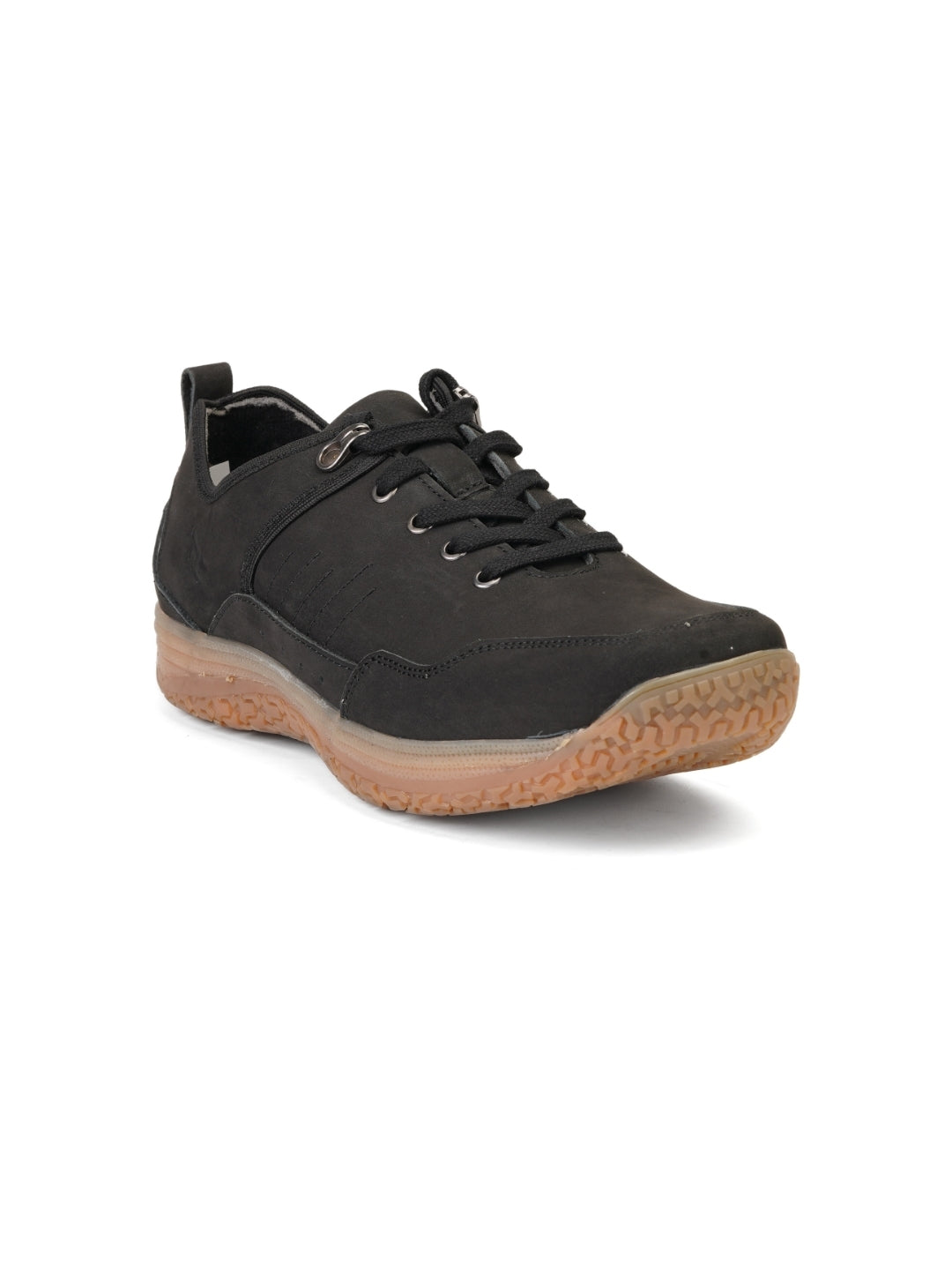Extacy Black Genuine Leather Derby Casual Shoes For Men Exm010206 C001