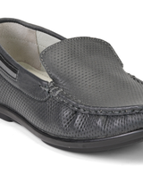 Extacy Blue Genuine Leather Loafer Casual Shoes For Men Exm010233 C002