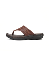 City Magic Brown Genuine Leather Thong Slipper For Men Cmm041010 C003