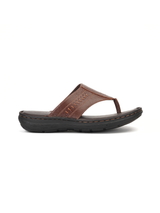 City Magic Brown Genuine Leather Thong Slipper For Men Cmm041010 C003