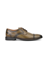 Top Brass Olive Green Genuine Leather Derby Formal Shoes For Men Tbm021095 C665