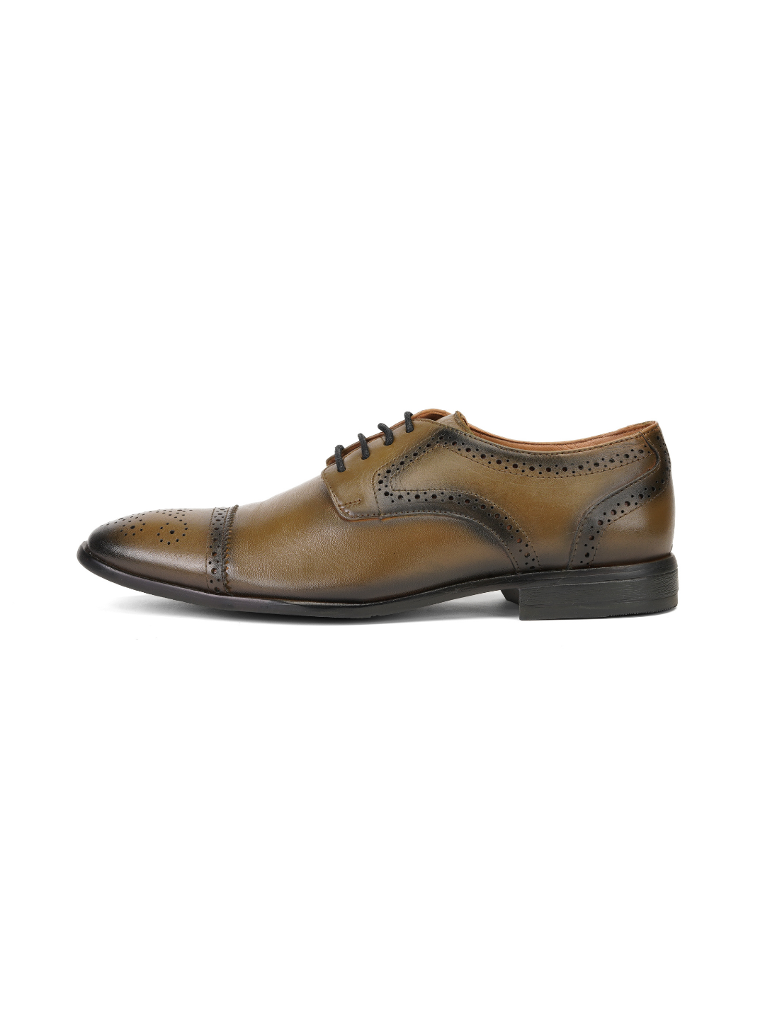 Top Brass Olive Green Genuine Leather Derby Formal Shoes For Men Tbm021095 C665