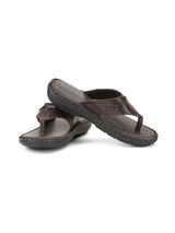 City Magic Brown Genuine Leather Thong Slipper For Men Cmm041009 C003