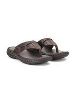 City Magic Brown Genuine Leather Thong Slipper For Men Cmm041009 C003