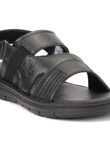 Comfort Walk Black Genuine Leather Formal Sandal For Men Cwm031010 C001